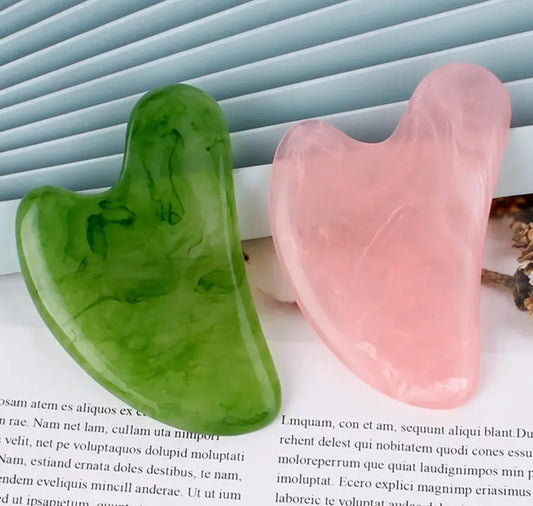 Gua Sha Rose Quartz Jade Face Massager for Face Neck Back Body